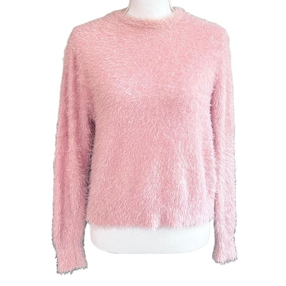 H&M Warm Fuzzy Stretchy Pink Sweater Size Small - Picture 1 of 7